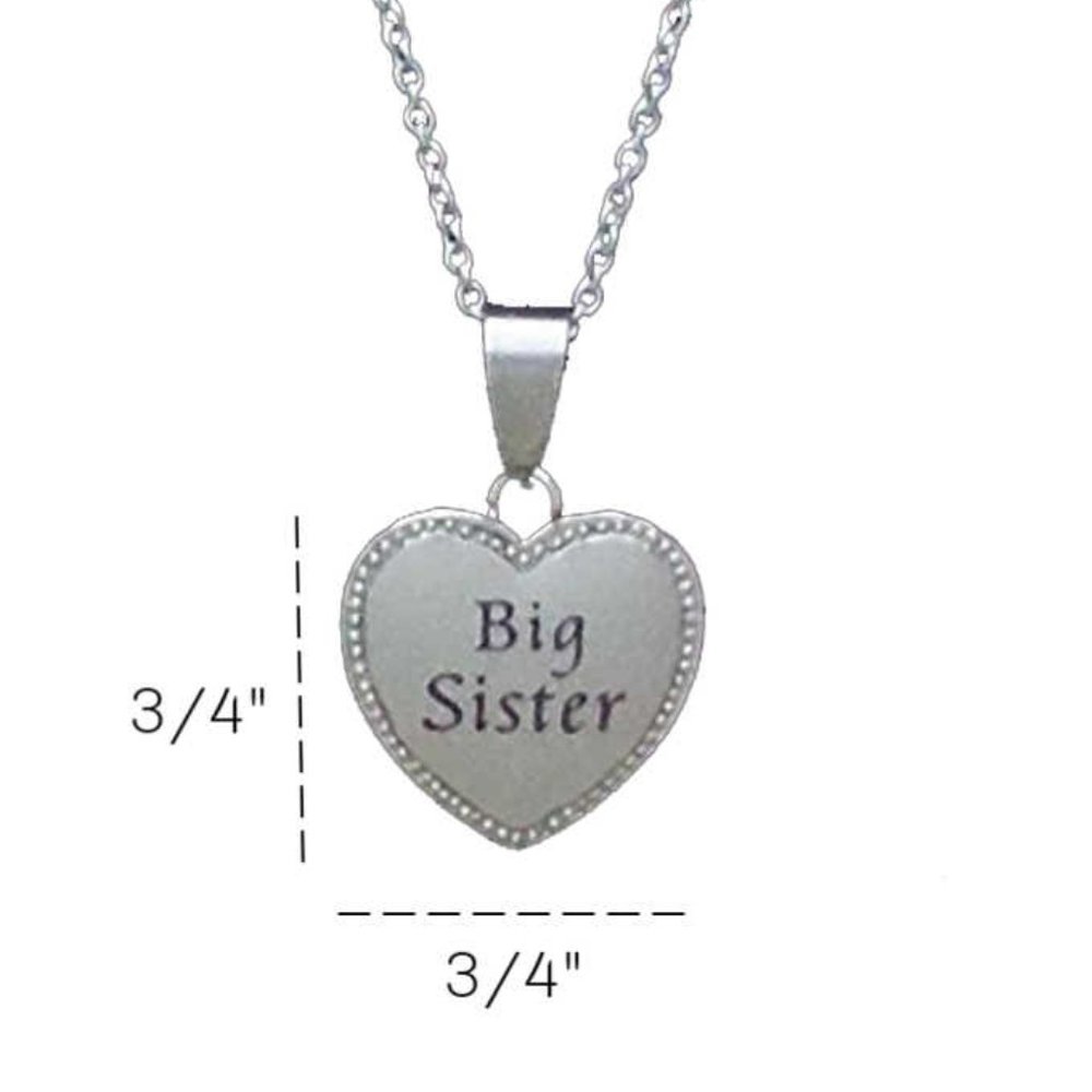 Big Sister Stainless Steel Heart Pendant Necklace - Picture 2 of 4
